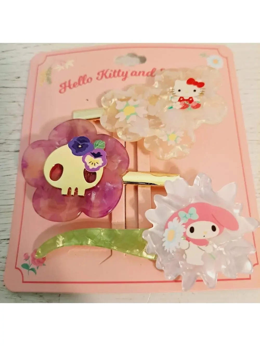 Sanrio Hello Kitty & Friends Floral Hair Clip Set Kuromi Kawaii Twee Cottagecore